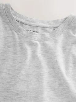 Light Grey Marl Regular Fit Essential Crew Neck Cotton T-Shirt