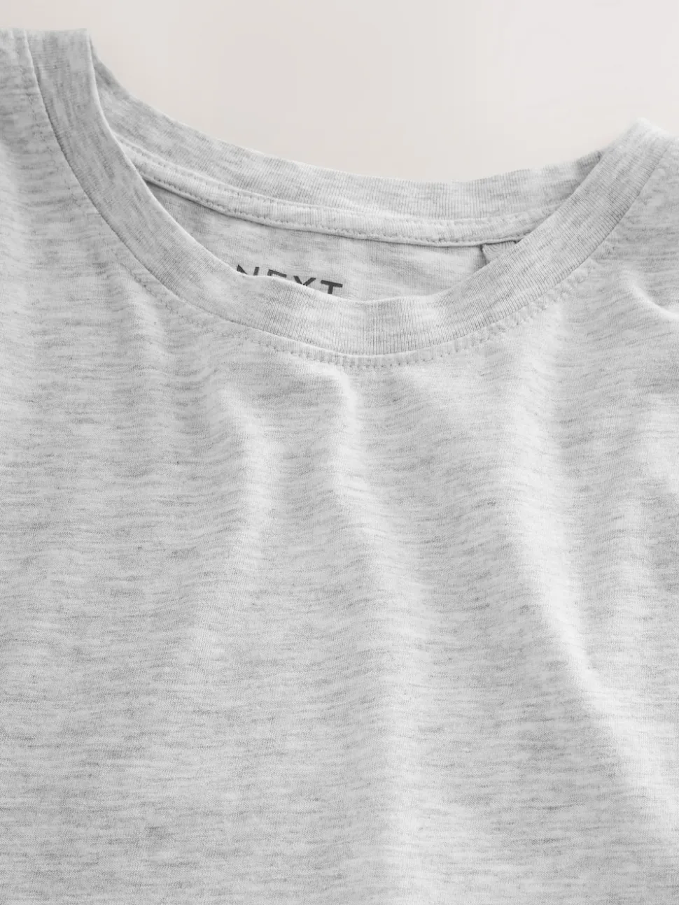 Light Grey Marl Regular Fit Essential Crew Neck Cotton T-Shirt