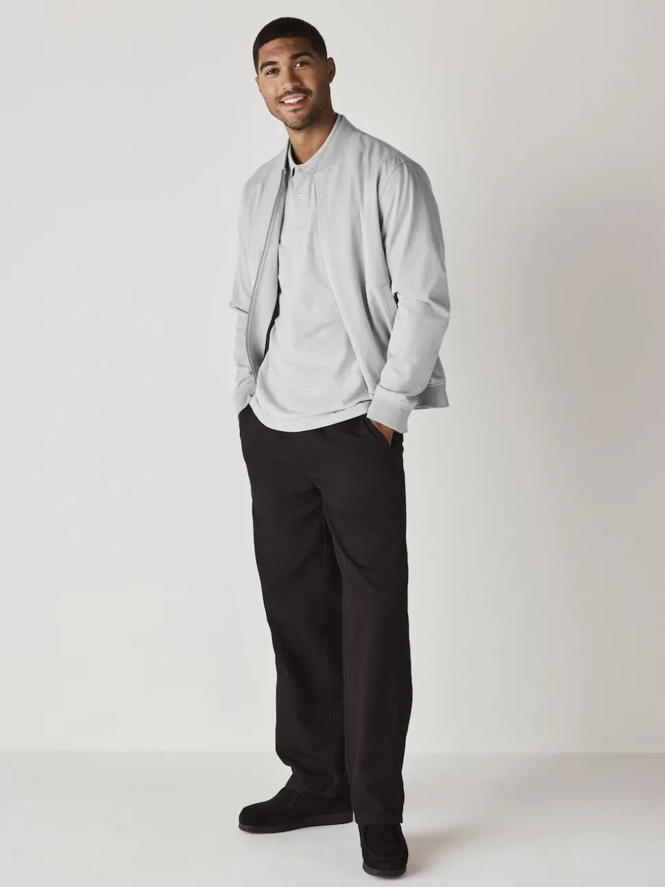 Light Grey Marl Regular Fit Short Sleeve Pique Polo Shirt