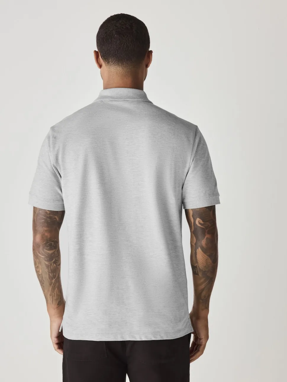 Light Grey Marl Regular Fit Short Sleeve Pique Polo Shirt