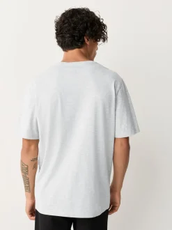Light Grey Marl Regular Fit Essential V-Neck T-Shirt