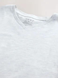Light Grey Marl Regular Fit Essential V-Neck T-Shirt