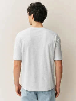 Light Grey Marl Relaxed Fit Essential Crew Neck Cotton T-Shirt