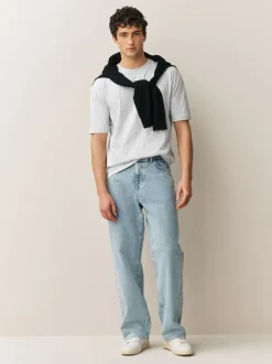 Light Grey Marl Relaxed Fit Essential Crew Neck Cotton T-Shirt