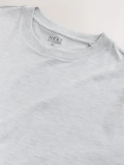 Light Grey Marl Relaxed Fit Essential Crew Neck Cotton T-Shirt