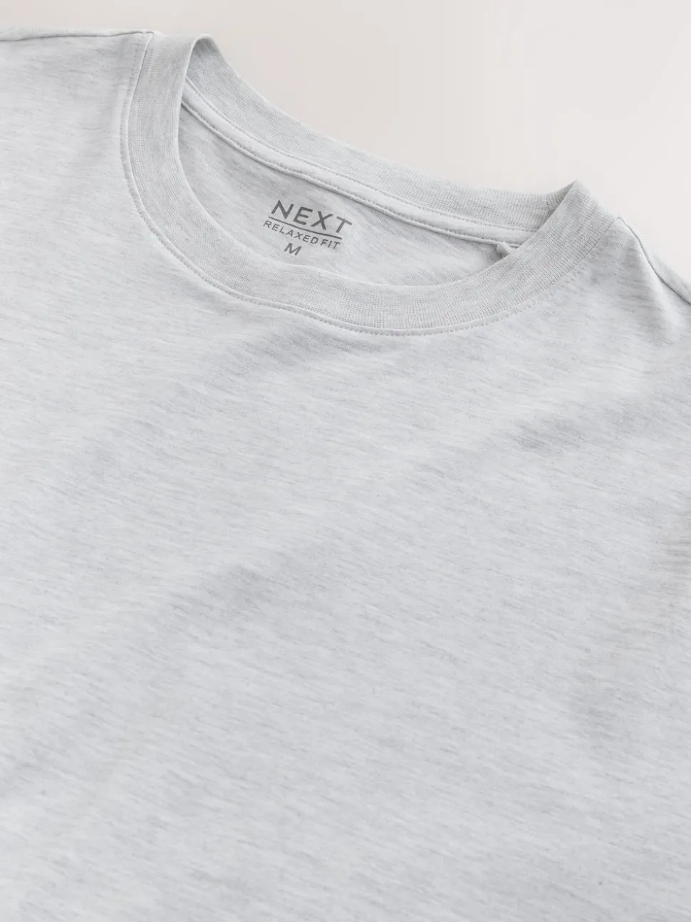 Light Grey Marl Relaxed Fit Essential Crew Neck Cotton T-Shirt