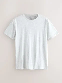 Light Grey Marl Slim Fit Essential Crew Neck Cotton T-Shirt