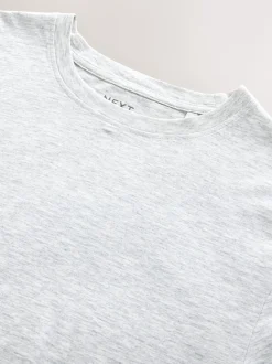 Light Grey Marl Slim Fit Essential Crew Neck Cotton T-Shirt