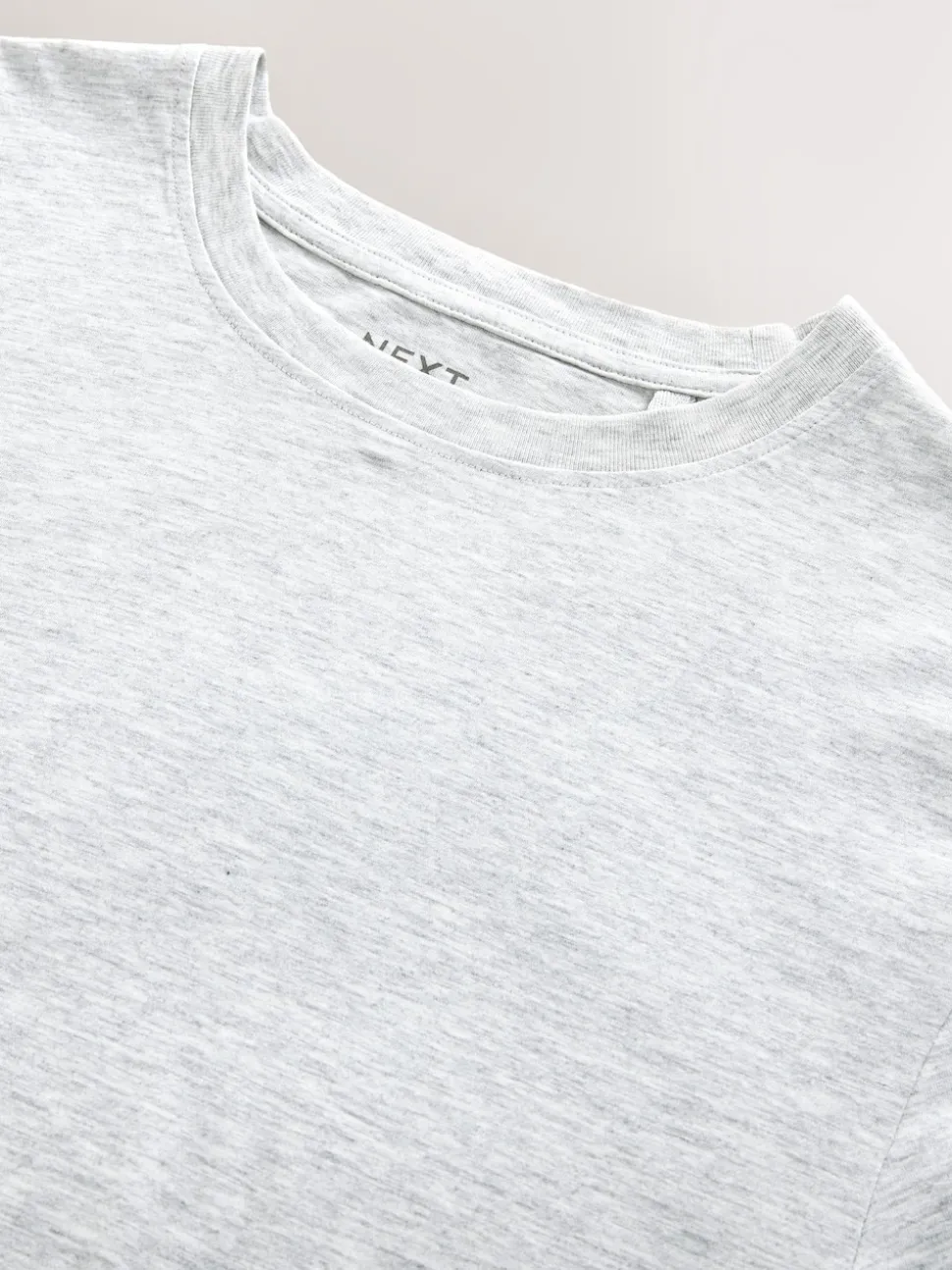 Light Grey Marl Slim Fit Essential Crew Neck Cotton T-Shirt