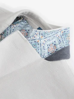 Light Grey Regular Fit Linen Blend Blazer