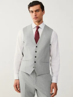Light Grey Regular Fit Motionflex Stretch Waistcoat