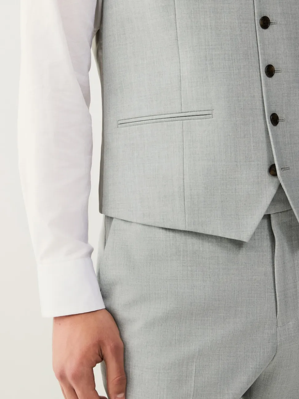 Light Grey Regular Fit Motionflex Stretch Waistcoat