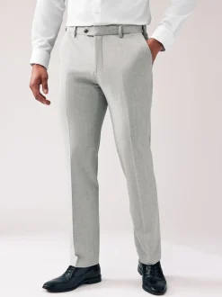 Light Grey Regular Fit Motionflex Stretch Suit Trousers