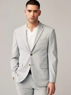 Light Grey Regular Fit Motionflex Stretch Suit Jacket
