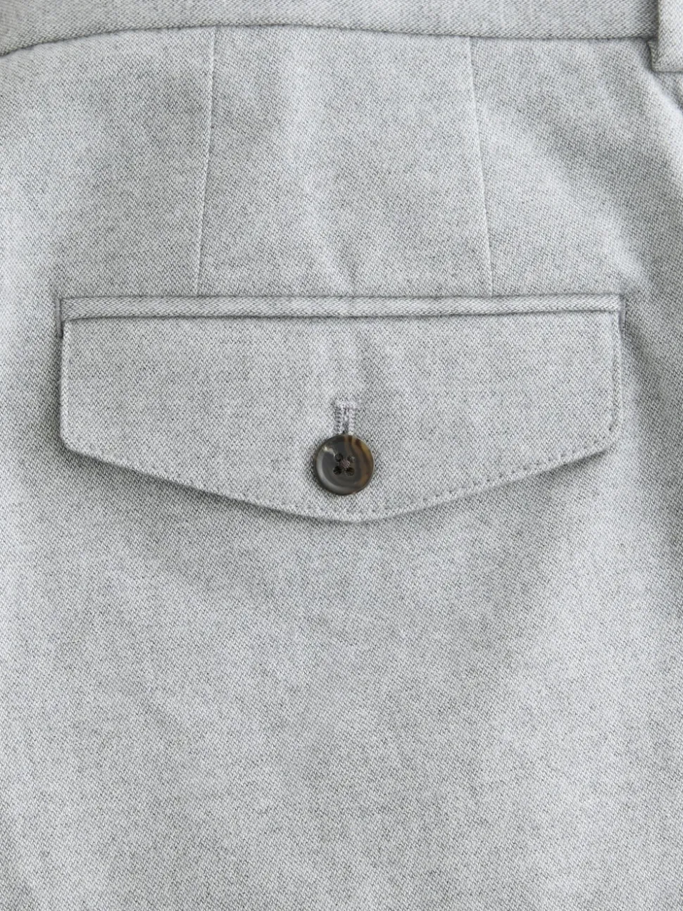Light Grey Regular Fit Smart Brushed Cotton Trousers
