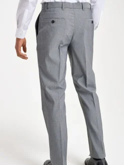 Light Grey Regular Fit Stretch Smart Trousers
