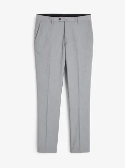 Light Grey Regular Fit Stretch Smart Trousers