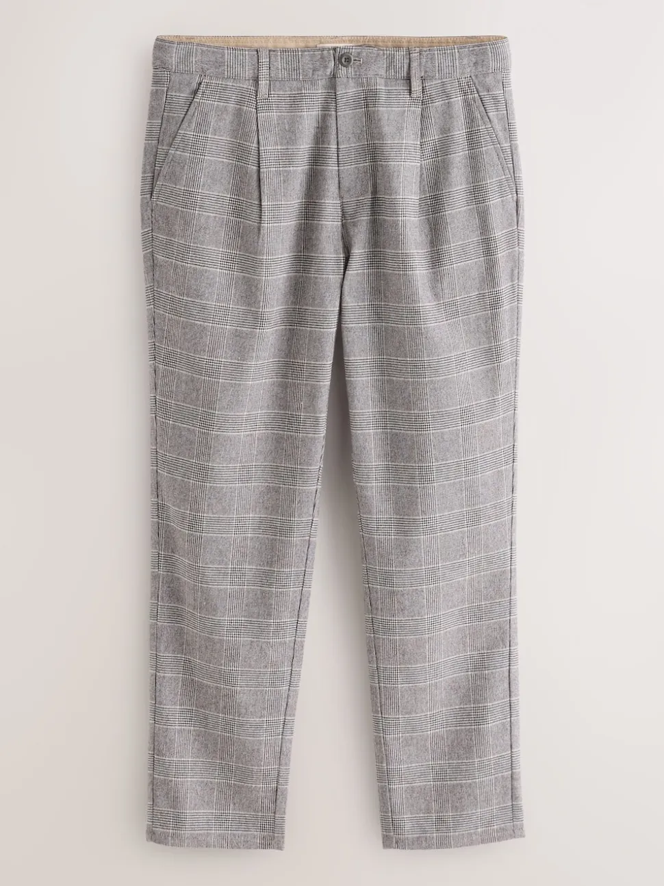 Light Grey Regular Tapered Fit Signature Heritage Pleated Trousers