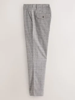Light Grey Regular Tapered Fit Signature Heritage Pleated Trousers