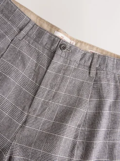 Light Grey Regular Tapered Fit Signature Heritage Pleated Trousers