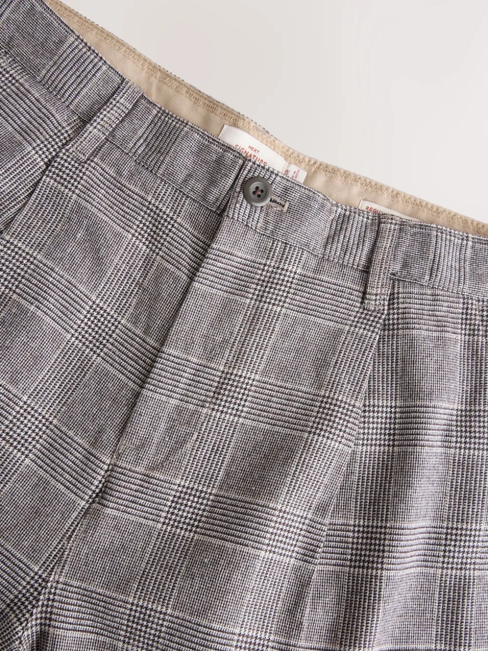 Light Grey Regular Tapered Fit Signature Heritage Pleated Trousers