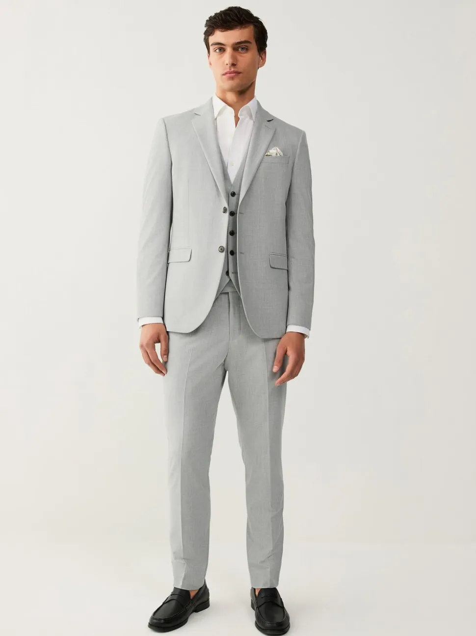 Light Grey Skinny Fit Motionflex Stretch Suit Trousers