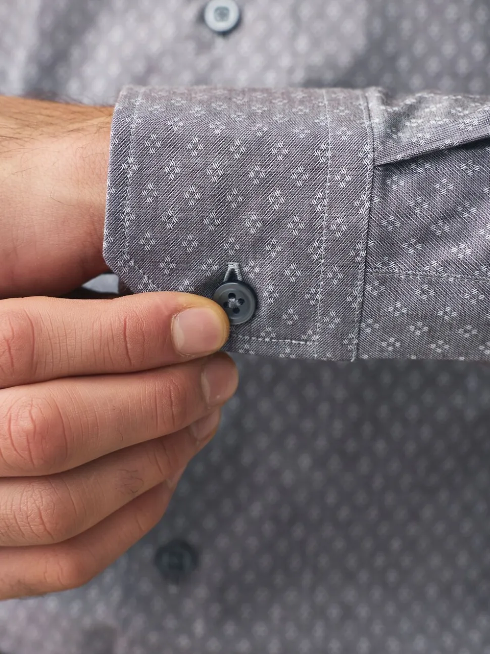 Light Grey Slim Fit Cotton Stretch Long Sleeve Formal Shirt