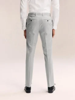 Light Grey Slim Fit Elasticated Waist Motionflex Stretch Smart Trousers