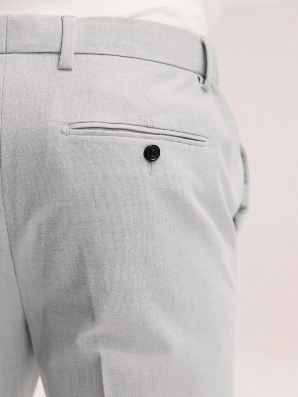 Light Grey Slim Fit Elasticated Waist Motionflex Stretch Smart Trousers