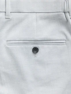 Light Grey Slim Fit Elasticated Waist Motionflex Stretch Smart Trousers