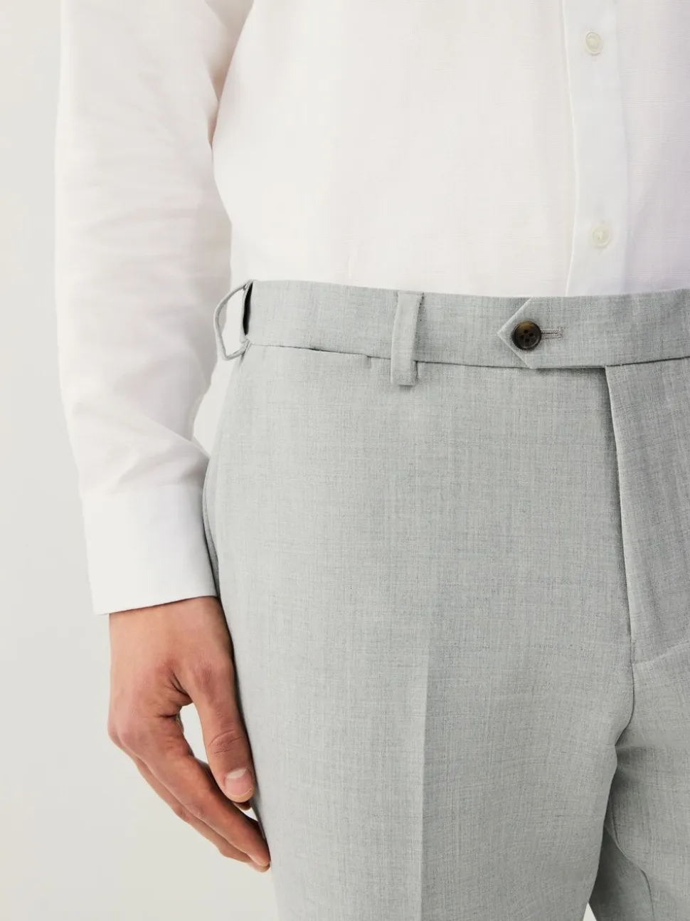 Light Grey Slim Fit Motionflex Stretch Suit Trousers