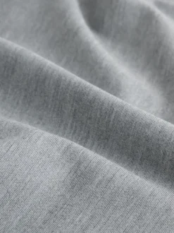 Light Grey Slim Fit Smart Elasticated Waistband Trousers With Wool Content