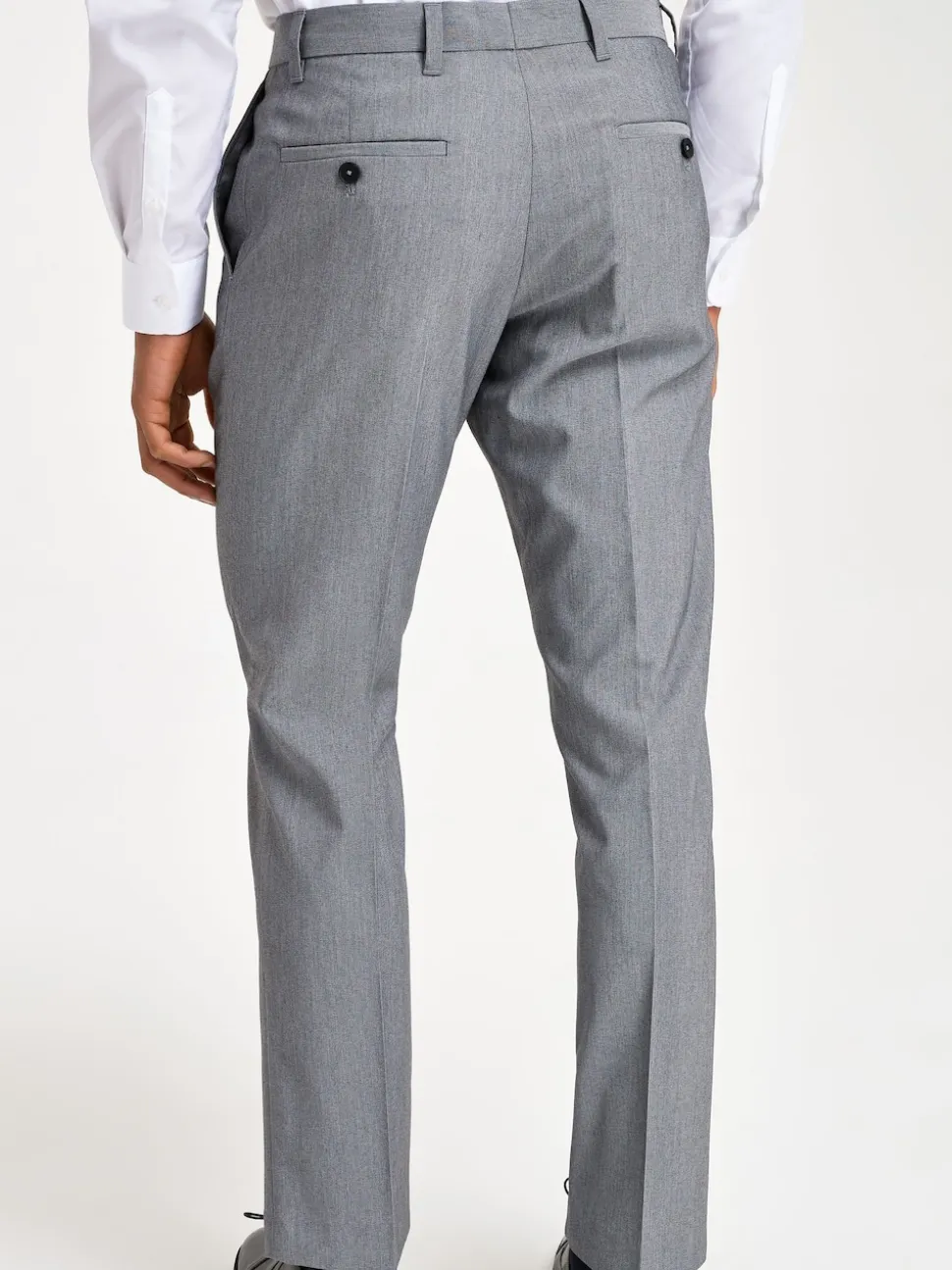 Light Grey Slim Fit Stretch Smart Trousers