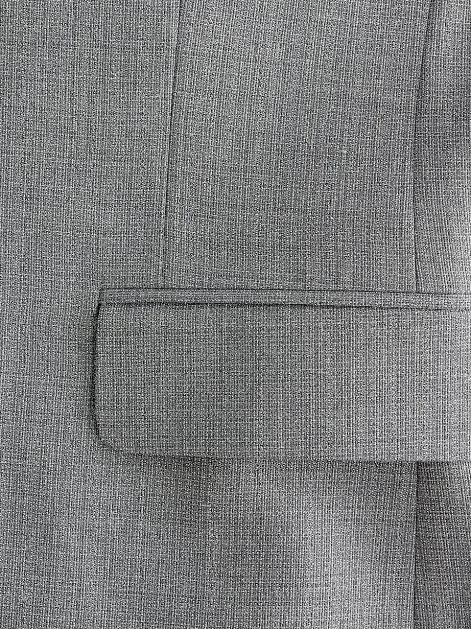 Light Grey Slim Fit Textured Wool Blend Suit Jacket