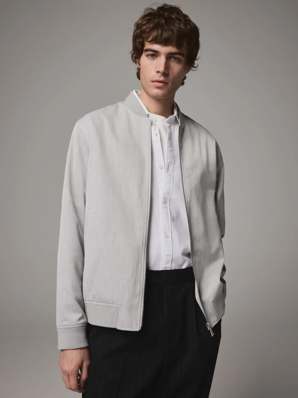 Light Grey Smart Bomber Jacket