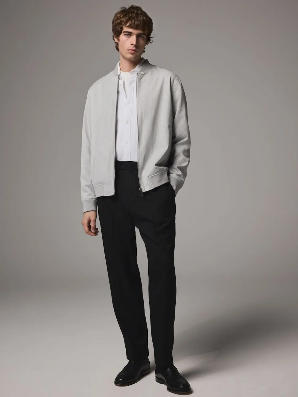 Light Grey Smart Bomber Jacket