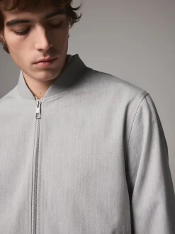Light Grey Smart Bomber Jacket
