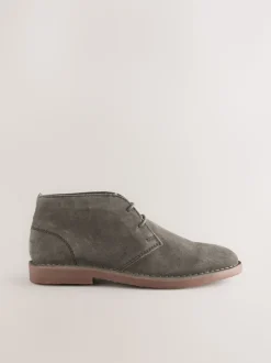 Light Grey Suede Desert Boots