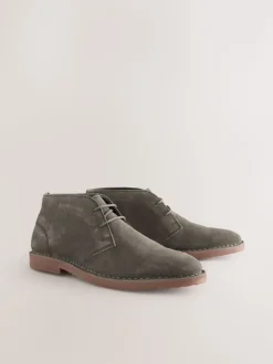 Light Grey Suede Desert Boots