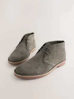 Light Grey Suede Desert Boots