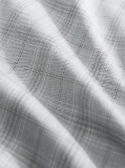 Light Grey Tailored Fit Check Suit Jacket