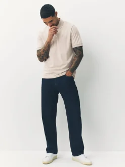 Light Neutral Marl Regular Fit Short Sleeve Pique Polo Shirt