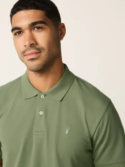 Light Olive Green Regular Fit Short Sleeve Pique Polo Shirt