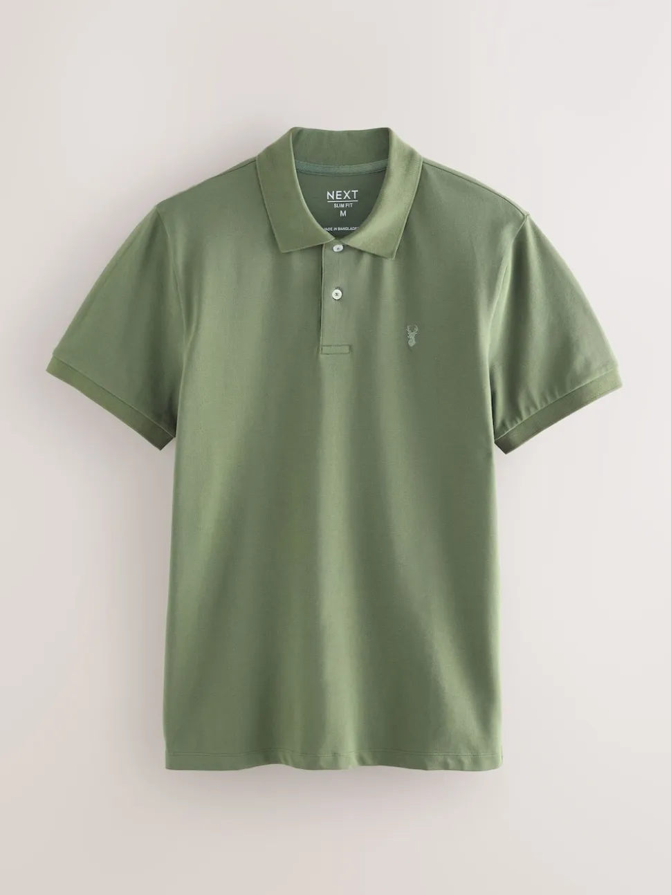 Light Olive Green Regular Fit Short Sleeve Pique Polo Shirt