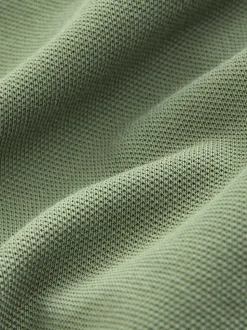 Light Olive Green Regular Fit Short Sleeve Pique Polo Shirt