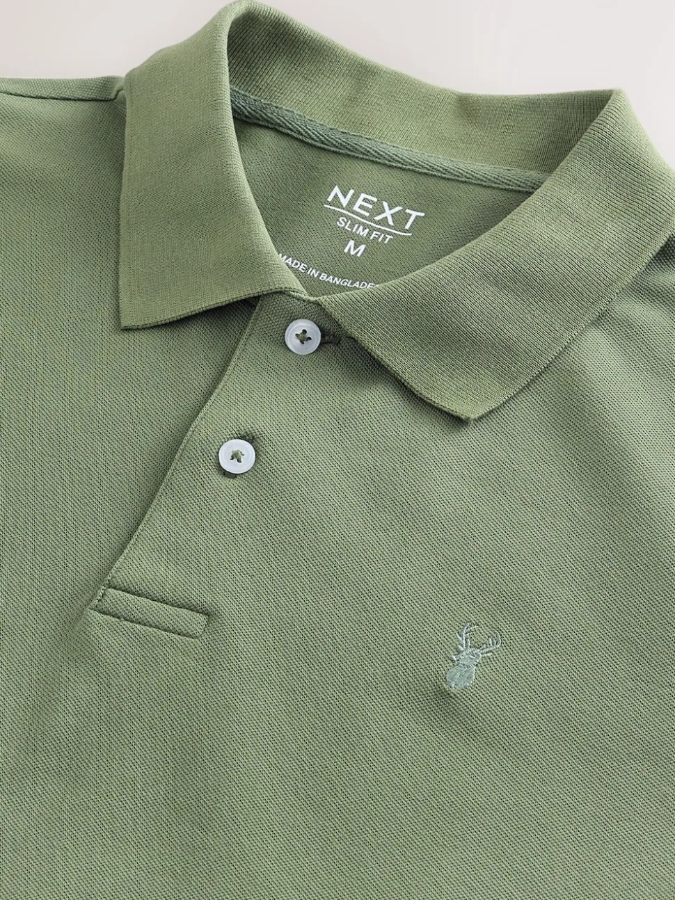 Light Olive Green Regular Fit Short Sleeve Pique Polo Shirt