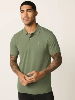 Light Olive Green Slim Fit Short Sleeve Pique Polo Shirt