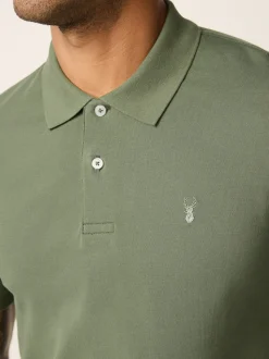 Light Olive Green Slim Fit Short Sleeve Pique Polo Shirt