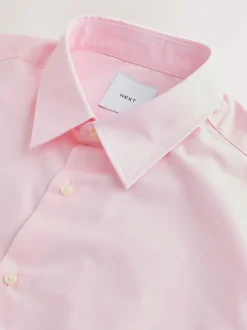 Light Pink Slim Fit Easy Care Single Cuff Smart Shirt