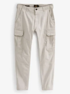 Light Stone Slim Fit Cotton Stretch Cargo Trousers